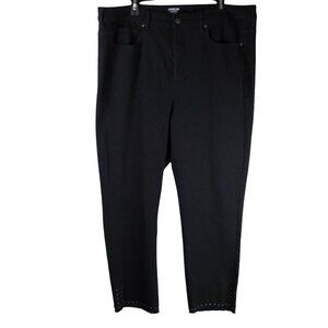 NYDJ Curves 360‎ Slim Straight Ankle Jeans Black Size 20